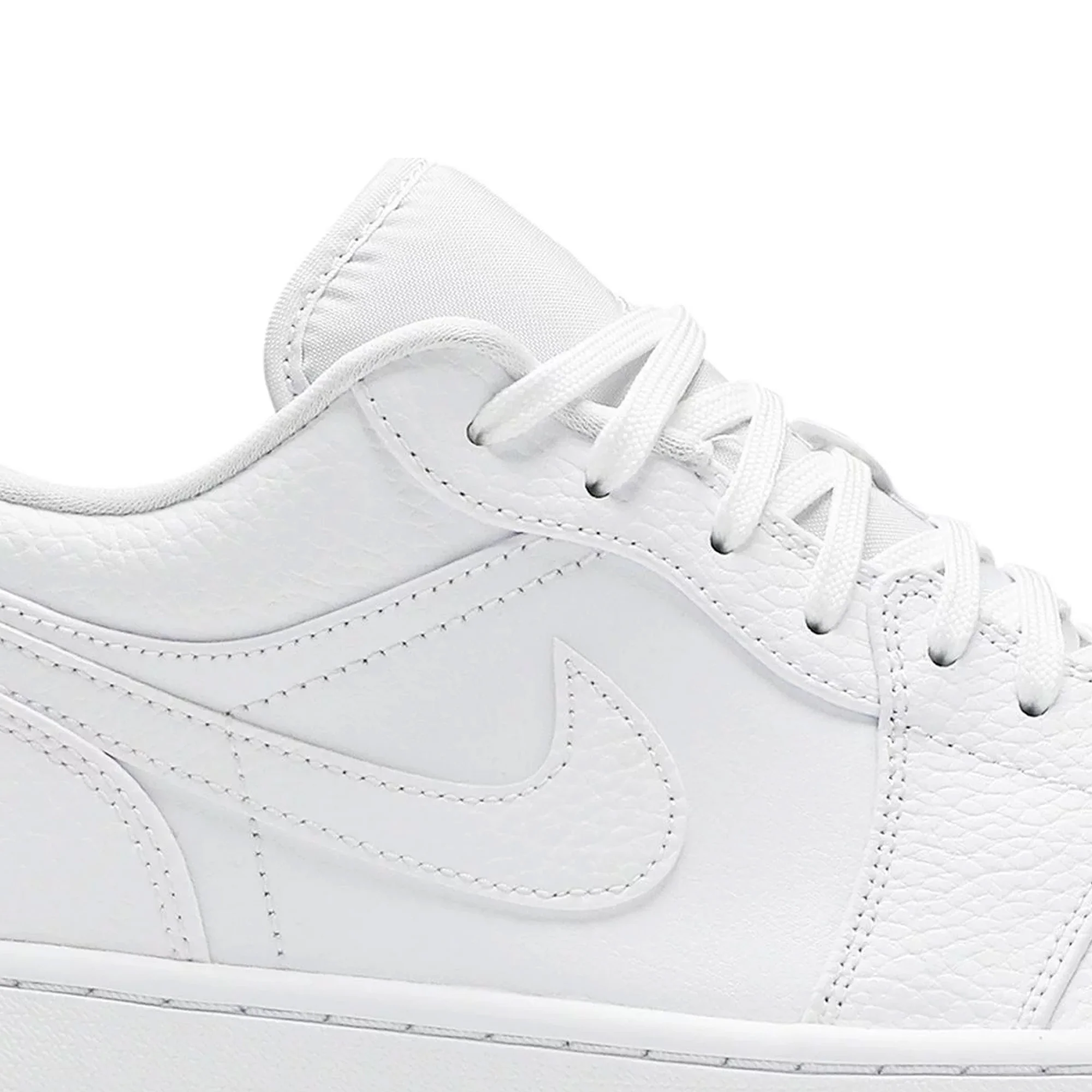 Air Jordan 1 Low 'Triple White Tumbled Leather' (2020) - Image 6
