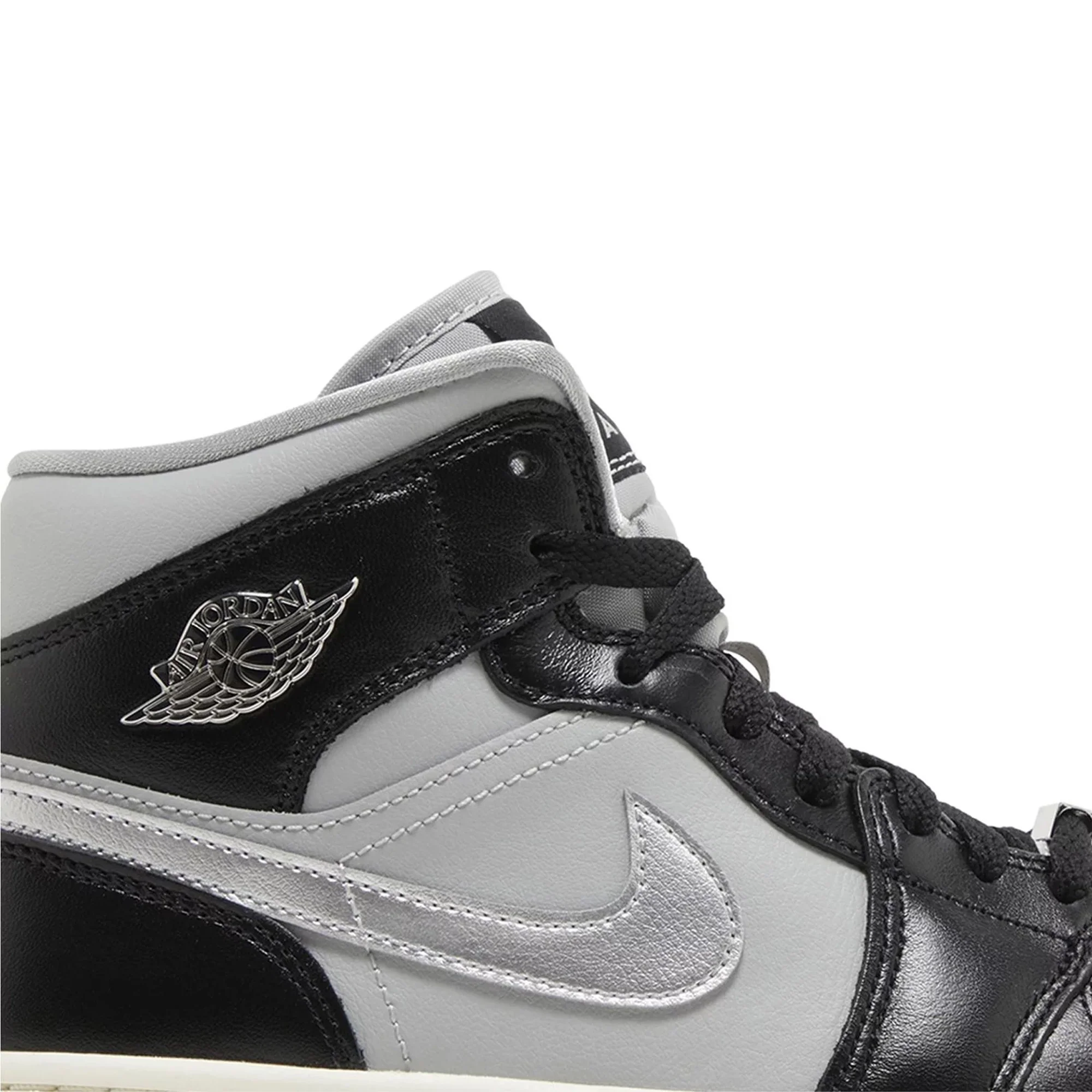 Air Jordan 1 Mid SE 'Black Metallic Silver' Women's (2023) - Image 6