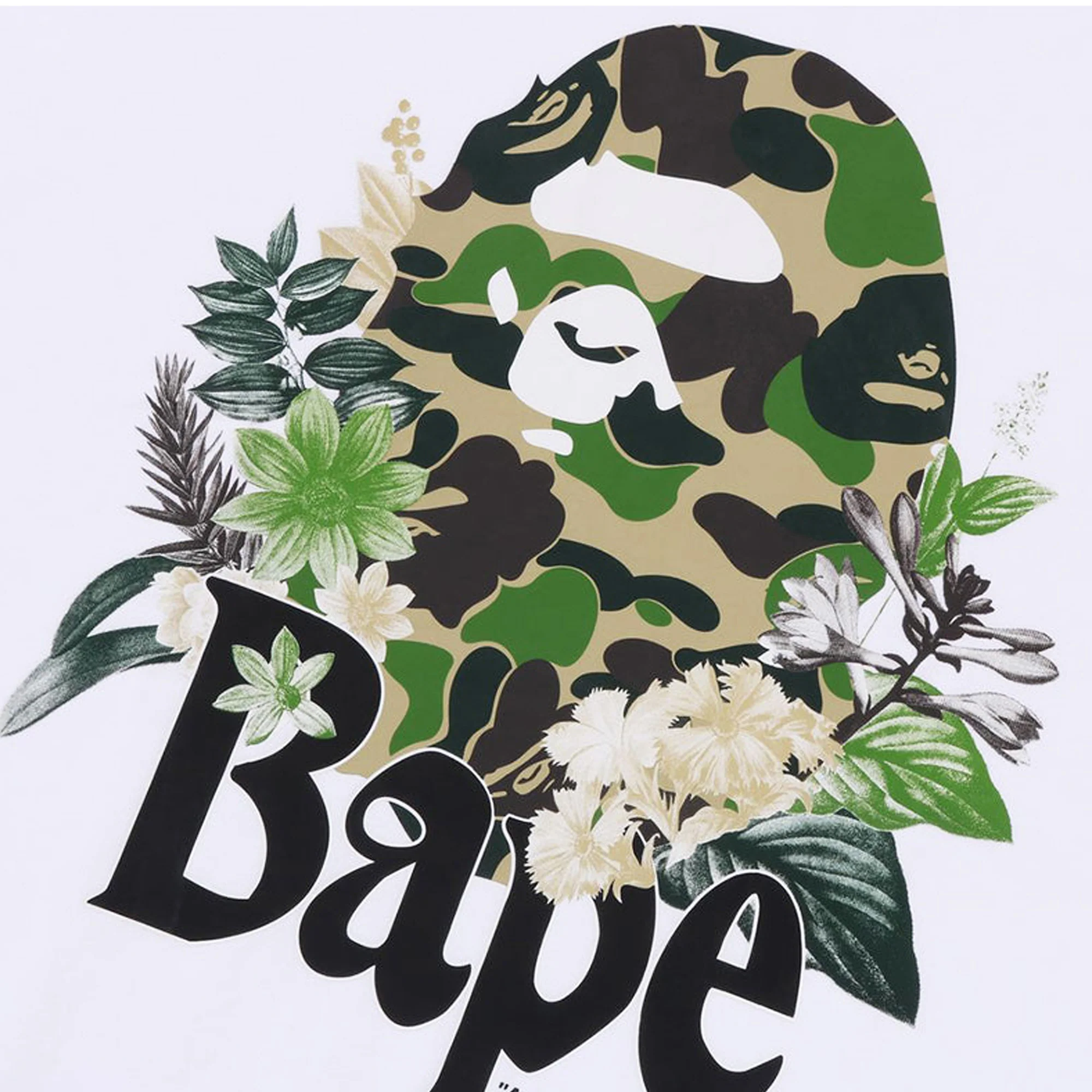 BAPE Flora Big Ape Head Relaxed Fit Tee 'White' - Image 2