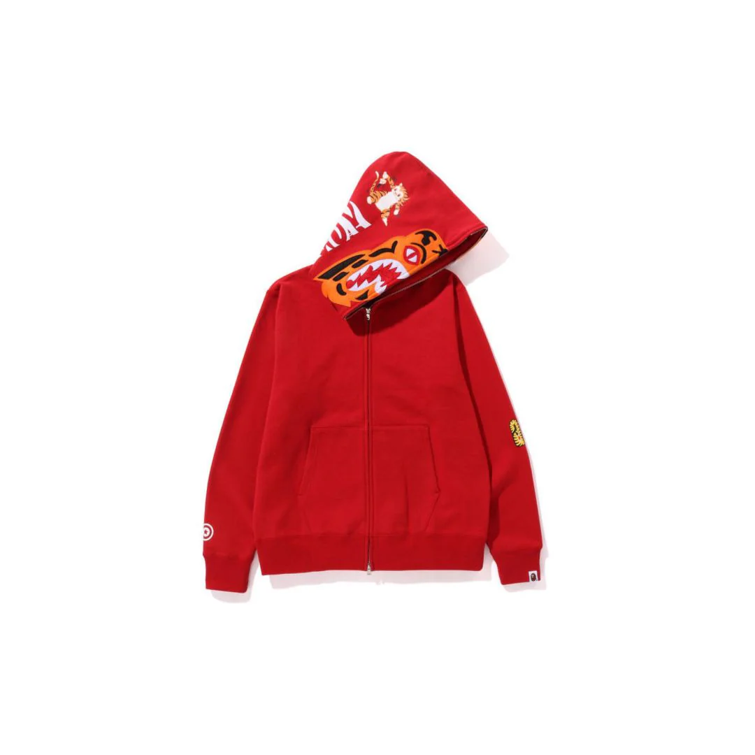 Bape Tiger Full Zip Hoodie 'Red' - Image 2