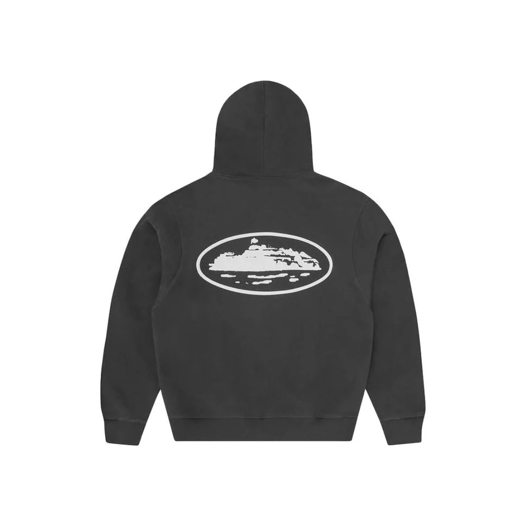 Corteiz Island Puff Print Zip Hoodie 'Washed Black' (2024) - Image 2