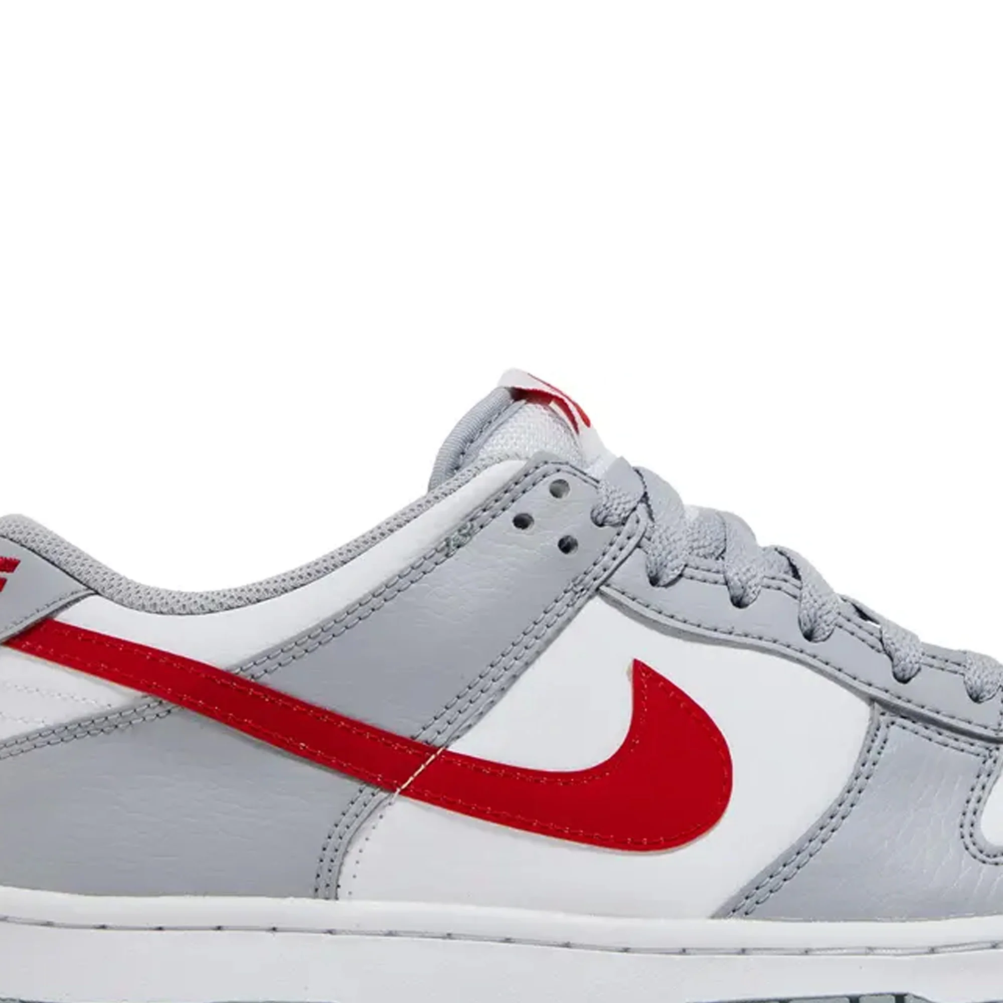 Nike Dunk Low 'White Grey Red' GS (2022) - Image 6