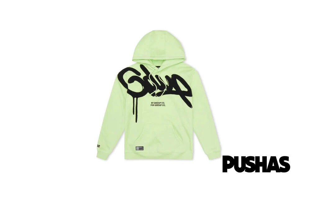 Geedup Handstyle Hoodie 'Pastel Green Black' (2022) - Image 4