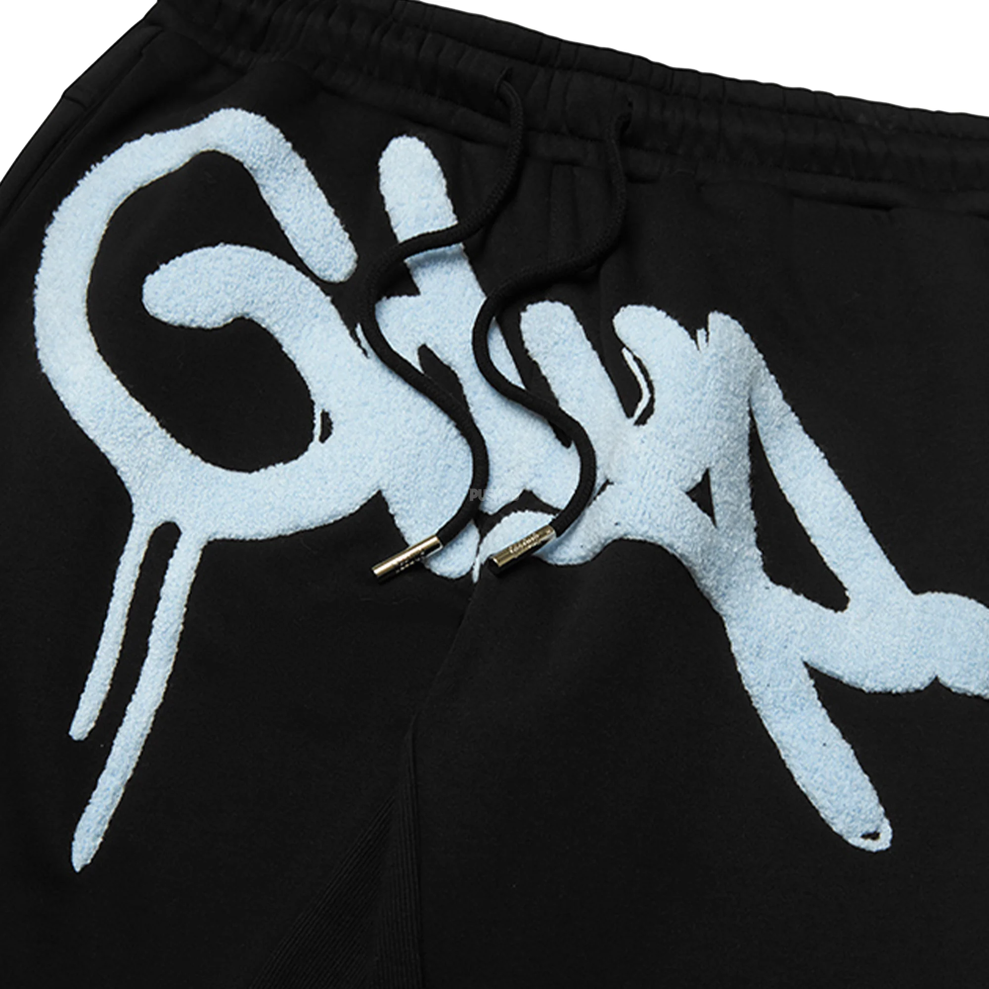 Geedup Handstyle Logo Trackpants 'Black / Baby Blue' (2024) - Image 2