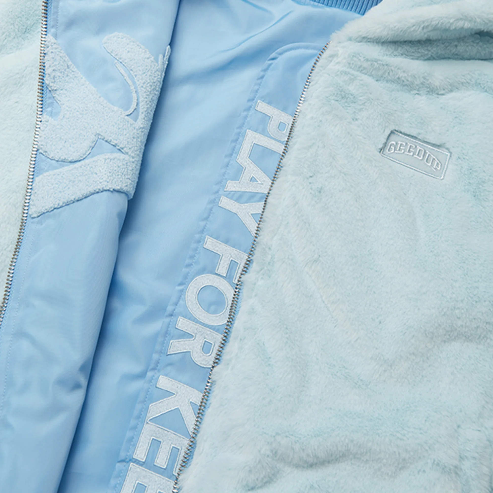 Geedup Handstyle / Team Logo Fur Jacket 'Light Blue' (2024) - Image 8