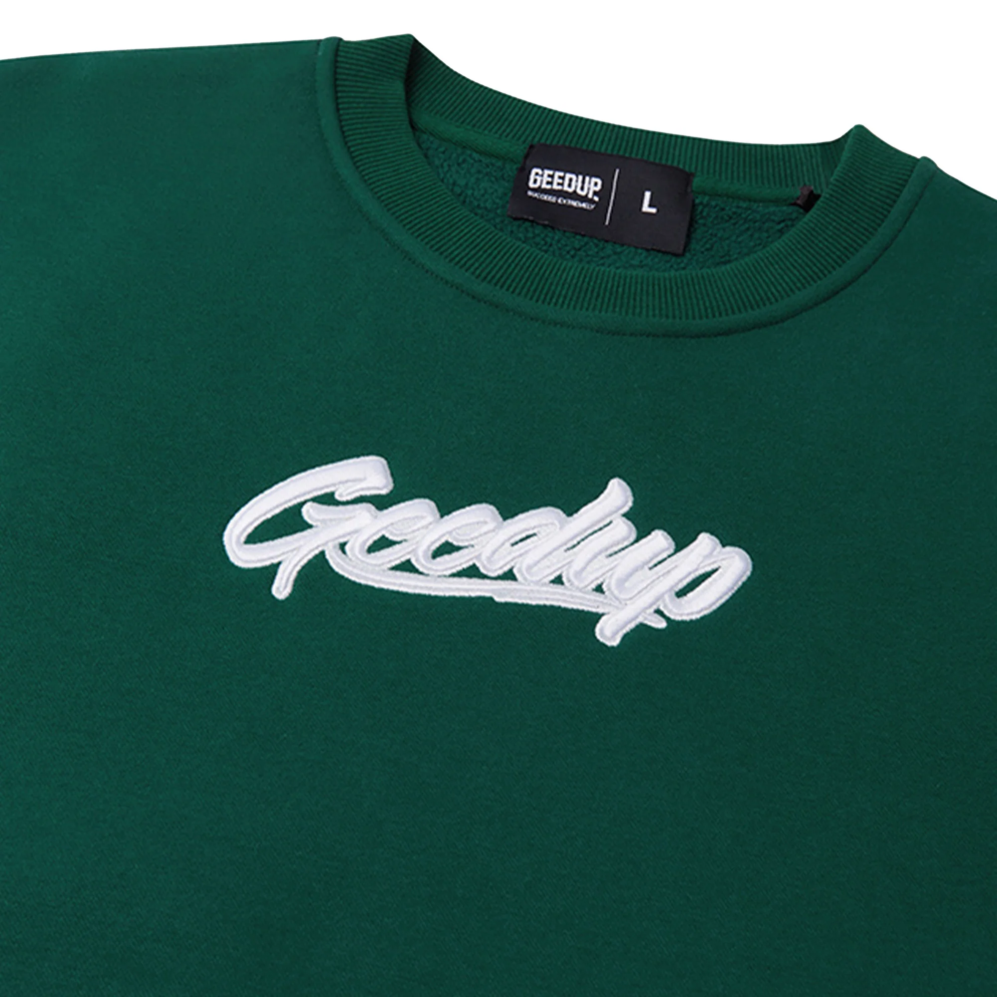 Geedup OS Script Crewneck 'Forest Green / White' - Image 3