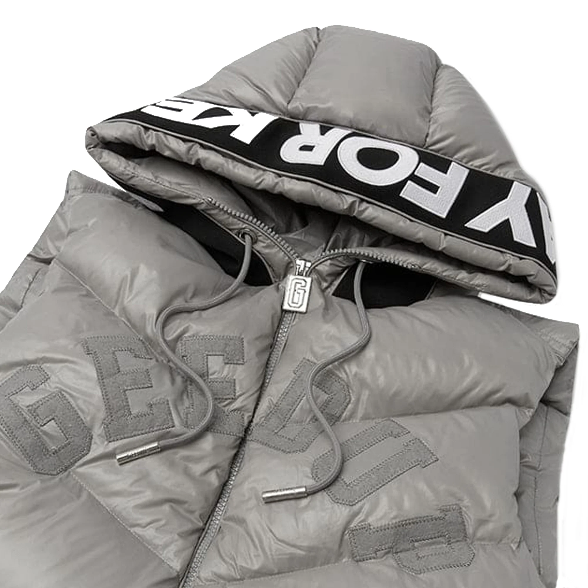 Geedup Play For Keeps Hooded Duck Down Vest 'Grey' (2024) - Image 3