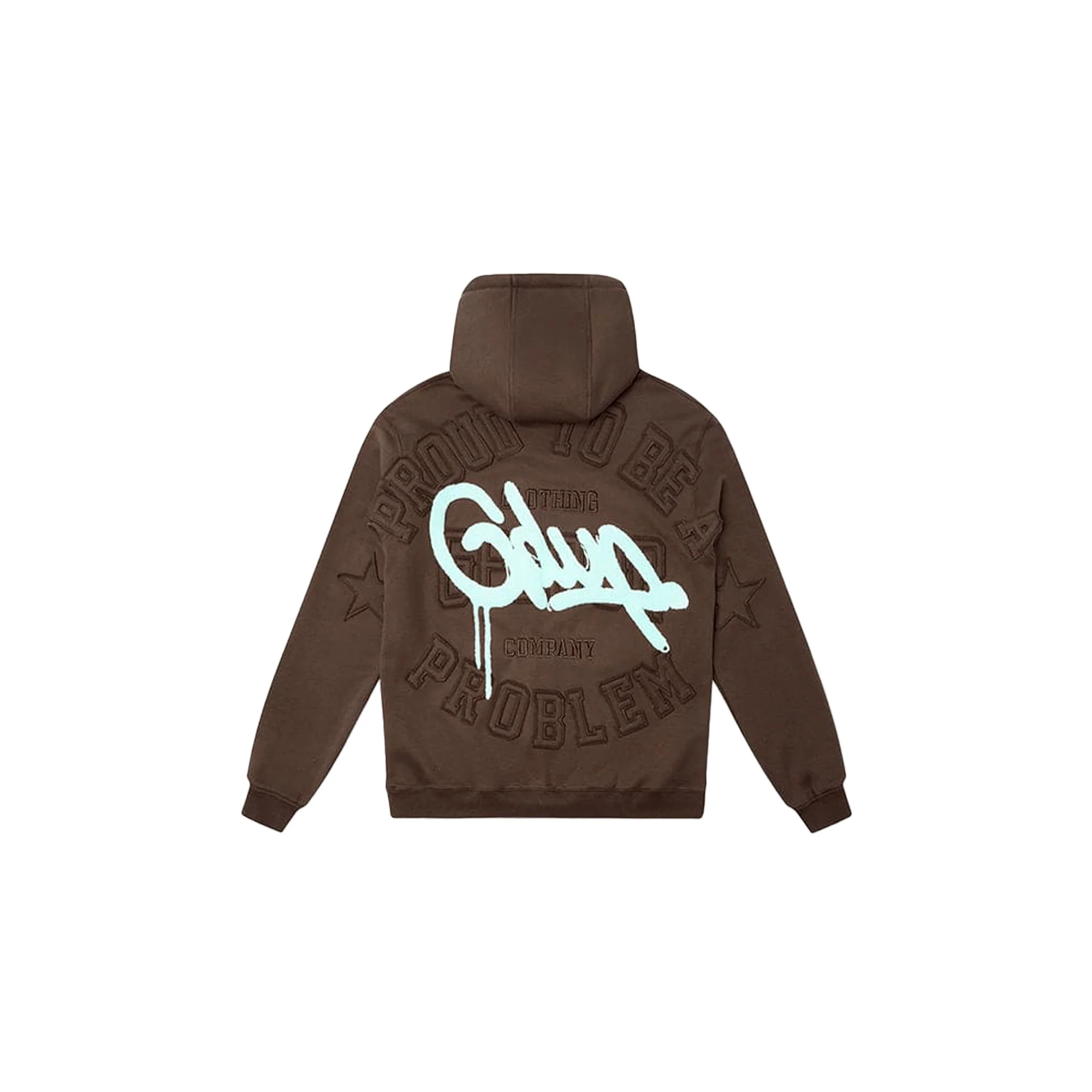 Geedup Proud To Be A Problem Hoodie 'Brown / Light Blue' - Image 2
