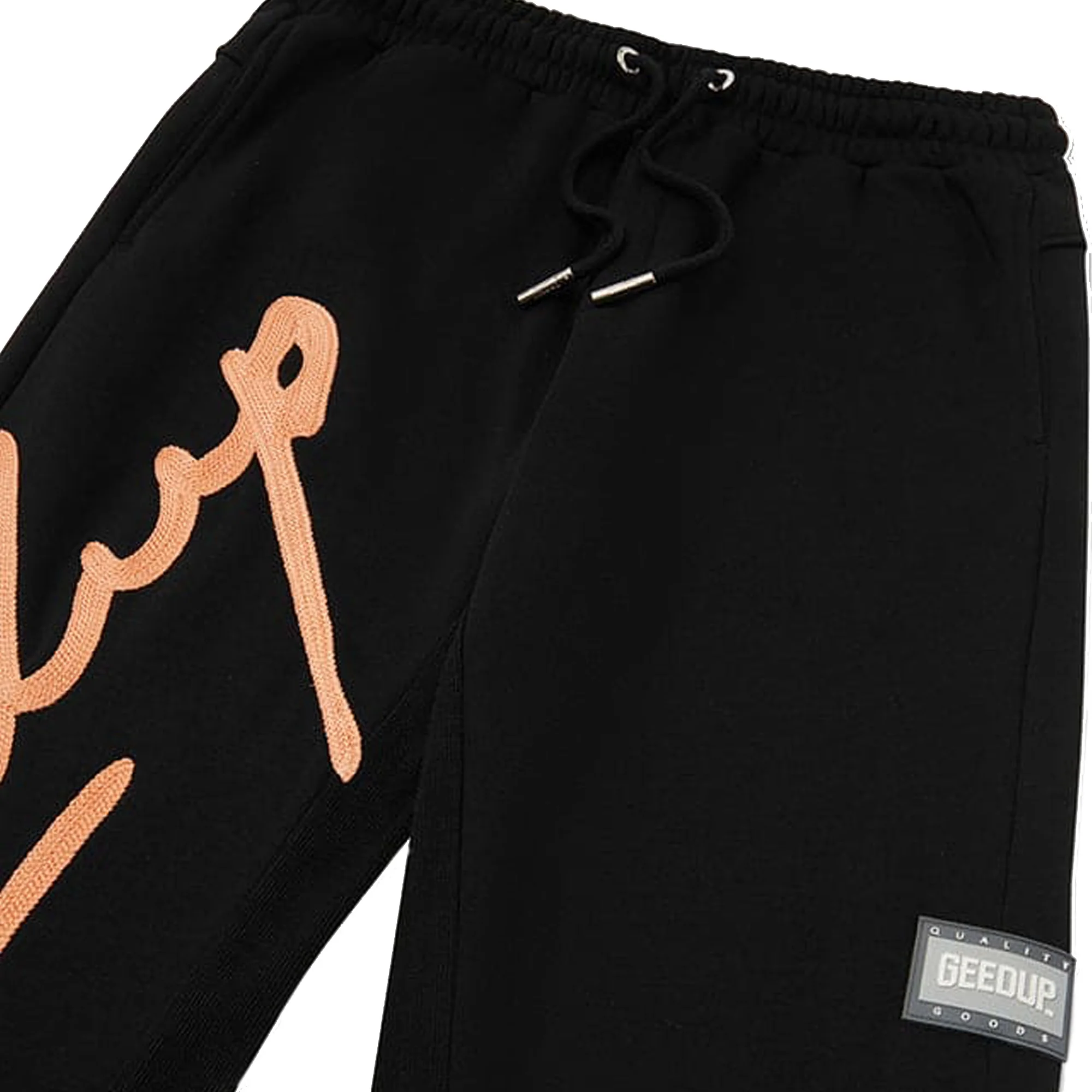 Geedup Signature Trackpants 'Black / Peach' (2024) - Image 2