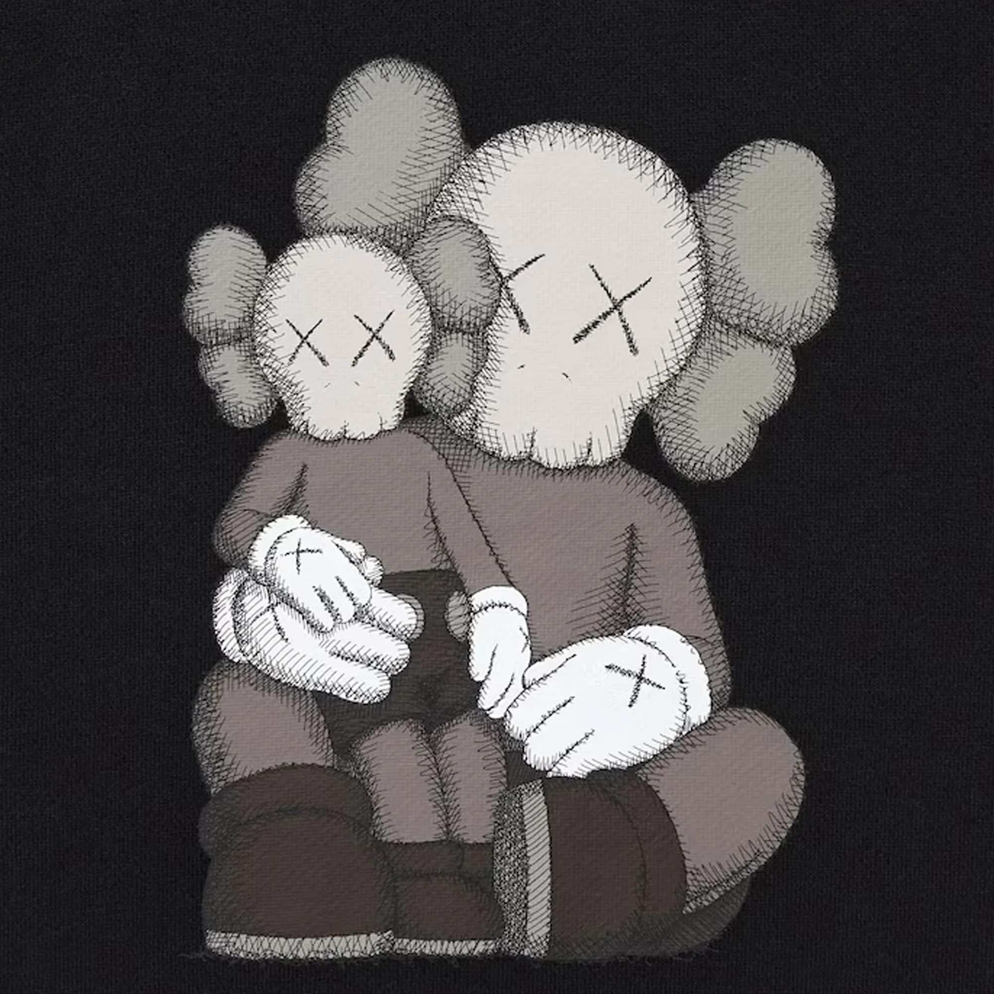 KAWS x Uniqlo Kids Longsleeve Sweatshirt 'Black' (2023) - Image 4