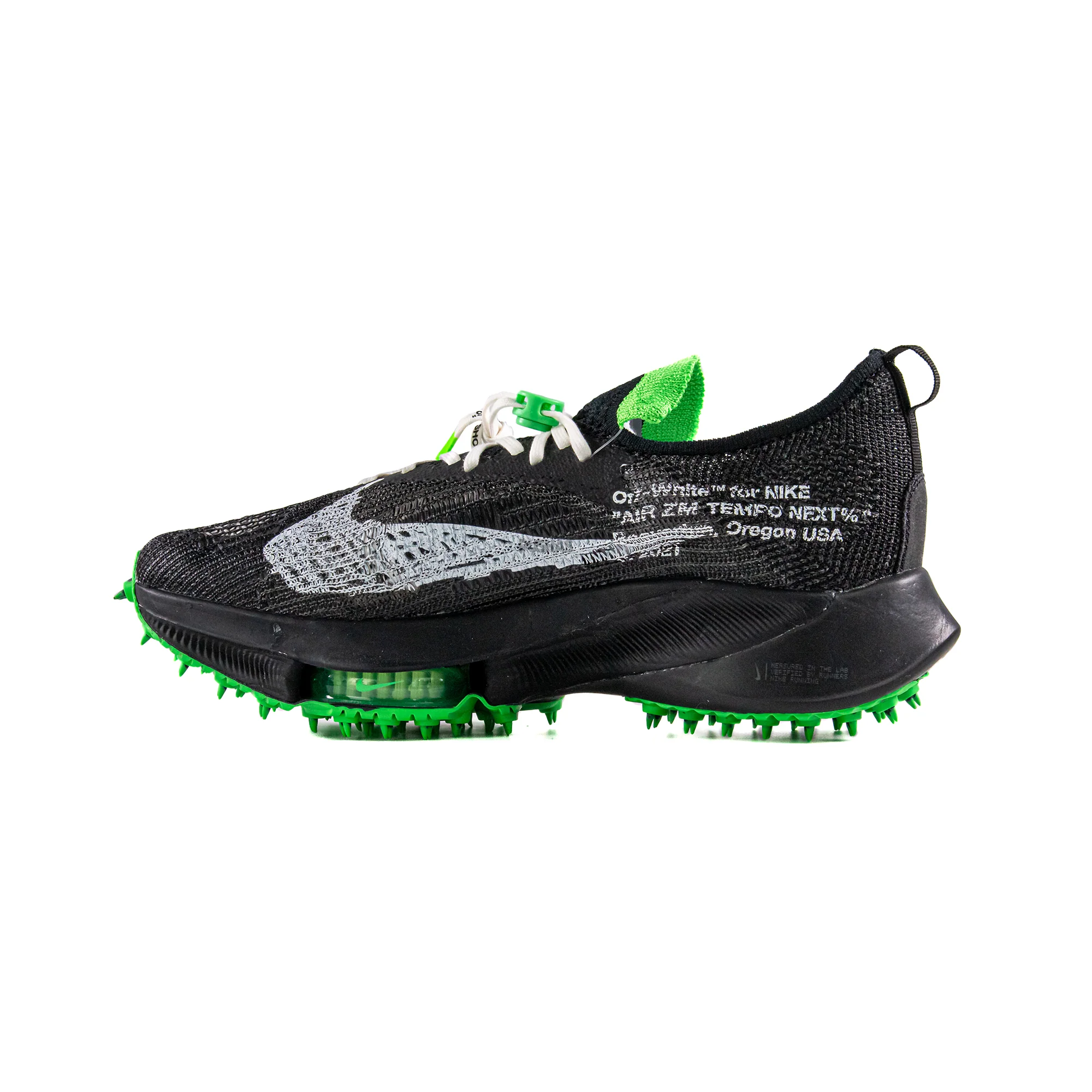 Nike Air Zoom Tempo Next% Flyknit 'Off-White Black Scream Green' (2021) - Image 3